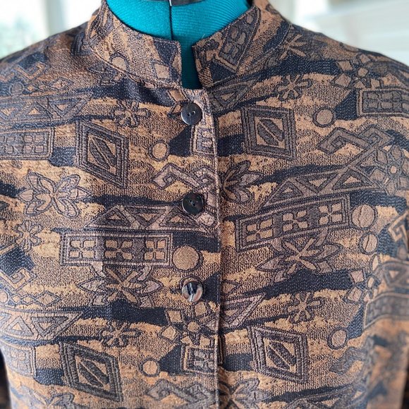 Chico black/bronze long jacket with mandarin collar - Picture 9 of 9